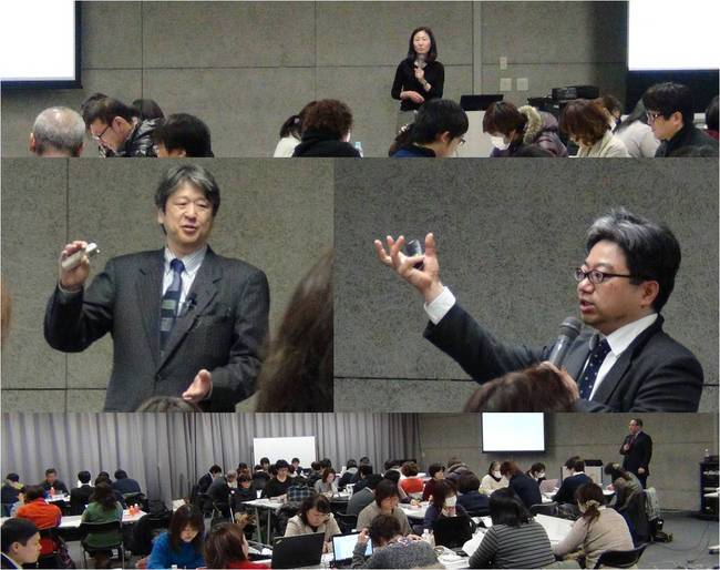 亀田総合病院 吉田先生(上)、国立感染研究所 中島先生(中右)、弘前大学 萱場先生(中左)、防衛大学校 加來先生(下)の講義の様子