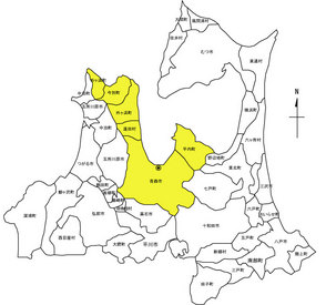 東青地域県民局所管区域図 東青地域県民局所管区域図