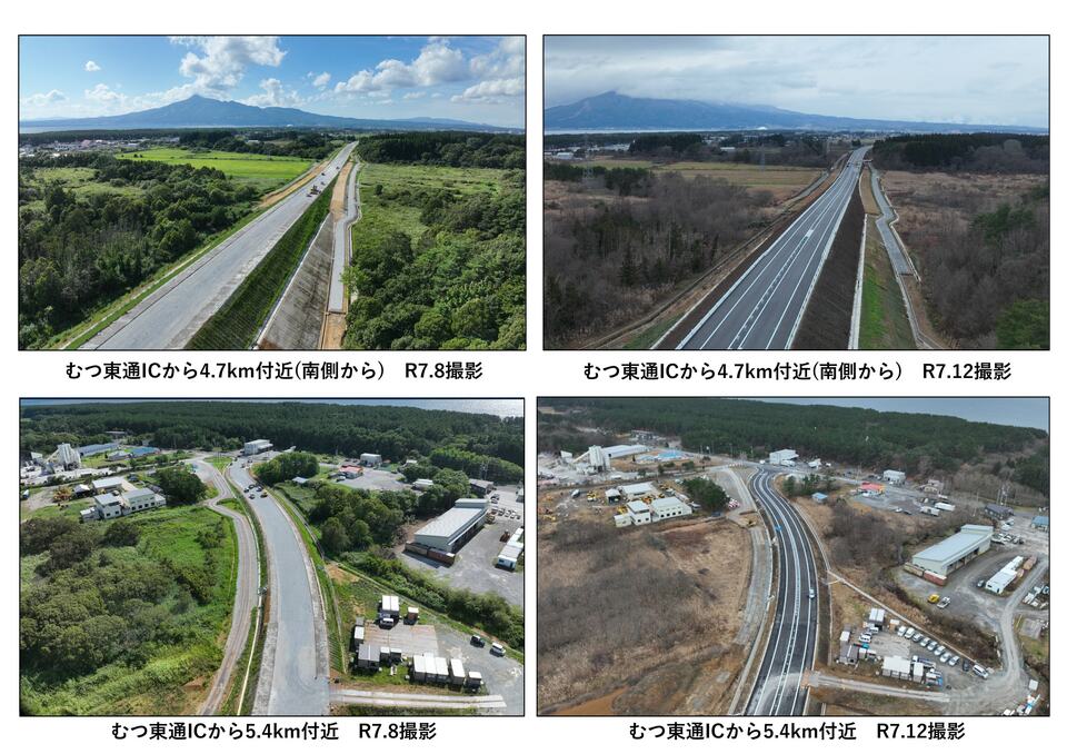 むつ南バイパス2工区終点付近