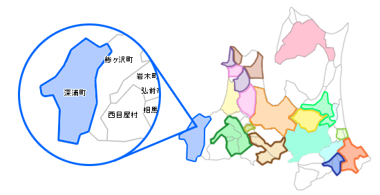 深浦町地図