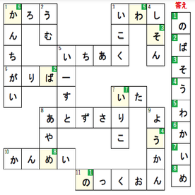 若い芽第4号クロスワード答え