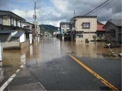 図3 馬淵川浸水状況（H23.9月） 南部町大向地区