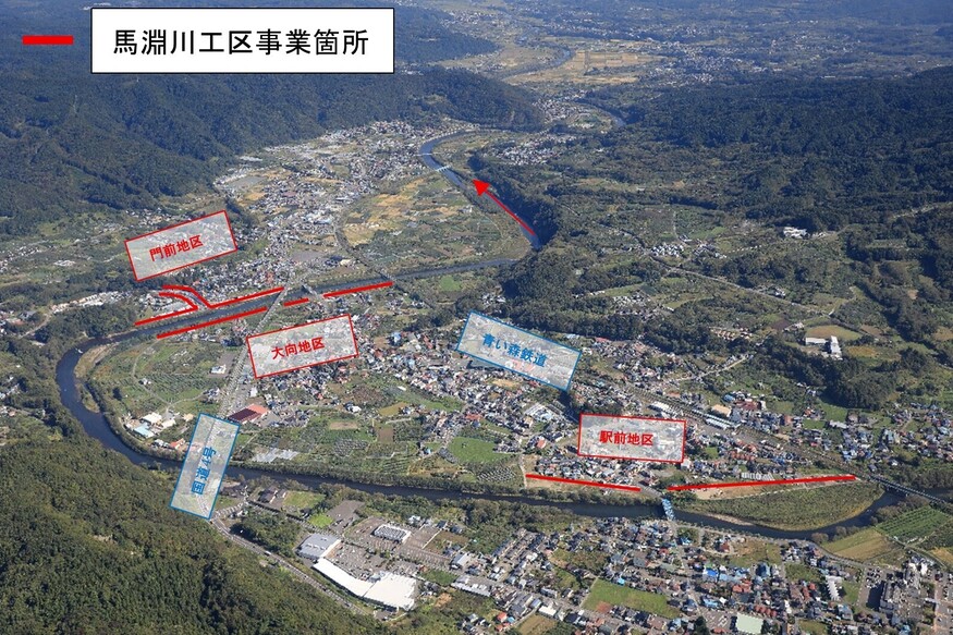 図6馬淵川工区空中写真