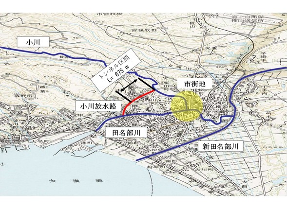 小川放水路　平面図