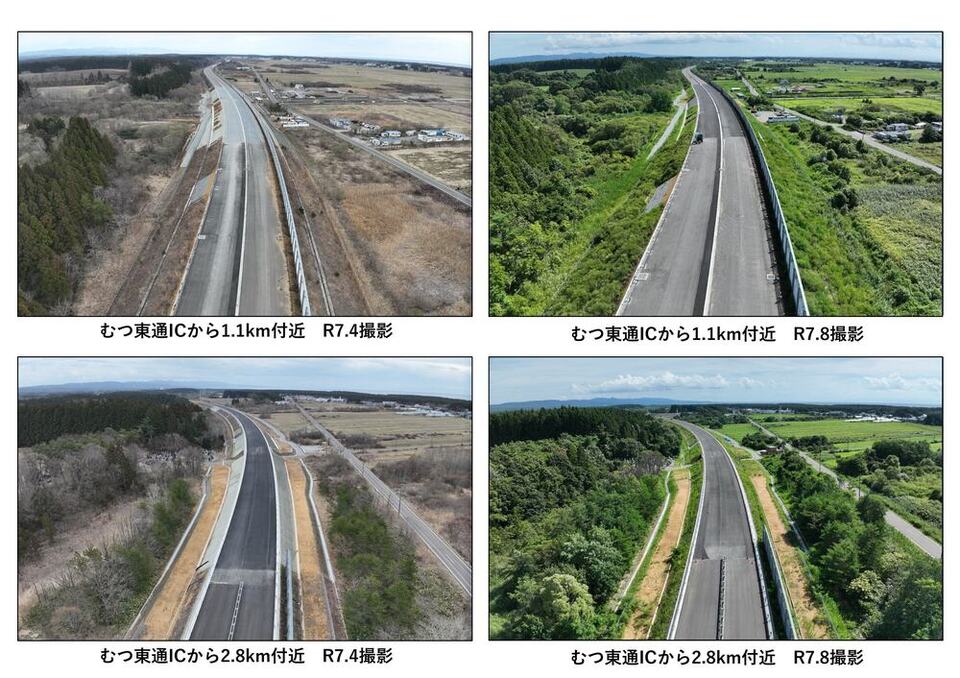 むつ南バイパス2工区中間地点付近