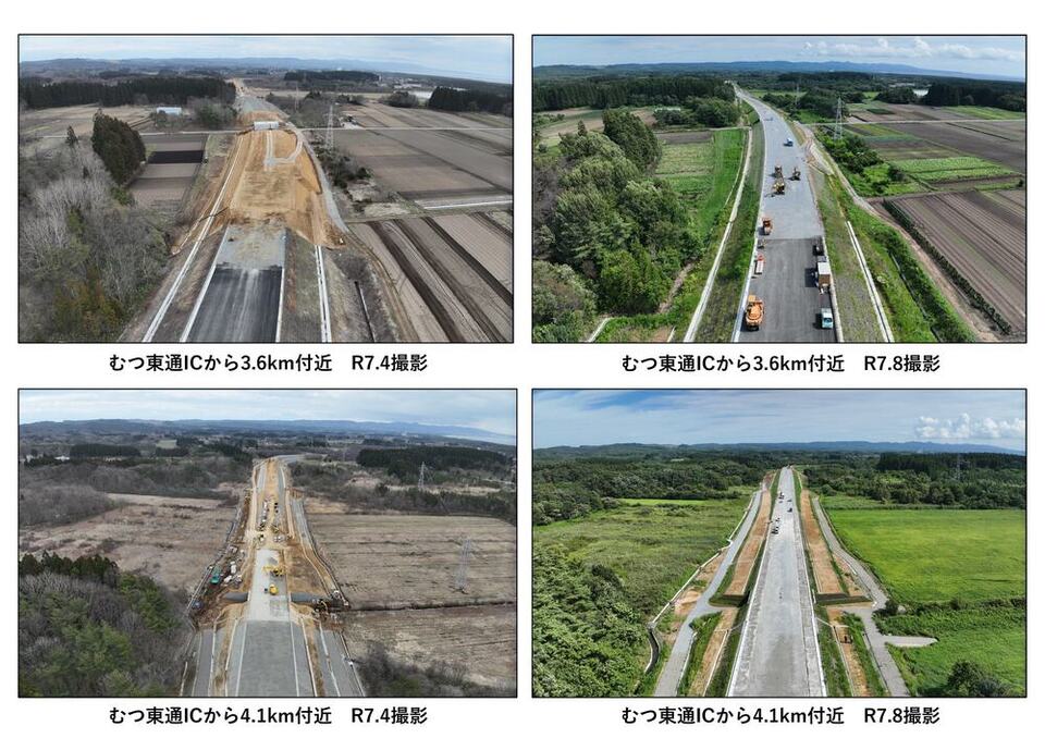 むつ南バイパス2工区中間地点付近