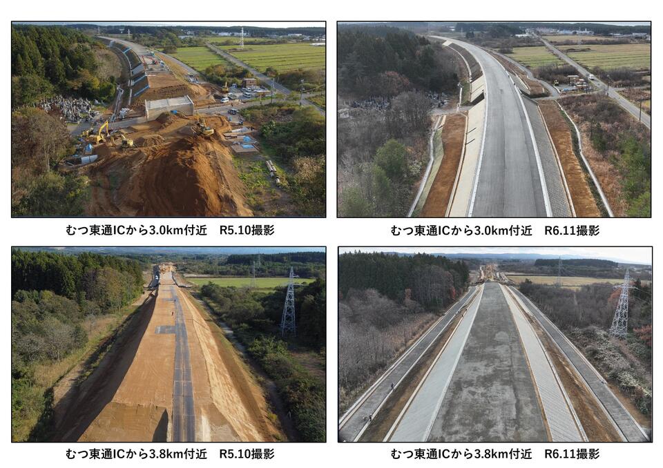 むつ南バイパス2工区中間地点付近