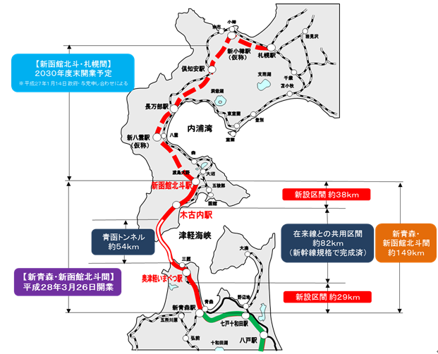 北海道新幹線ルート図 青森県庁ウェブサイト Aomori Prefectural Government