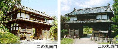 弘前城 天守、二の丸辰巳櫓、二の丸未申櫓、二の丸丑寅櫓、二の丸南門