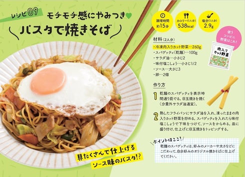 コンビニベジうまめし2 レシピ09焼きそば