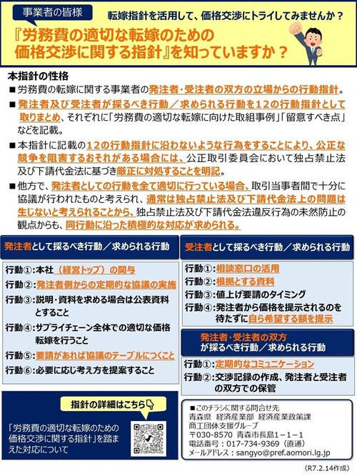 価格交渉チラシ（裏面）