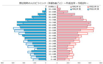 野辺地町人口ピラミッド