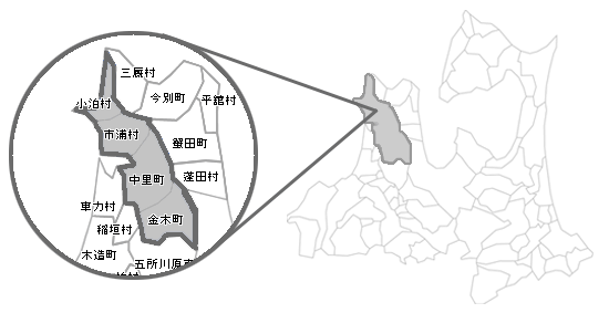 津軽北部四町村合併協議会地図