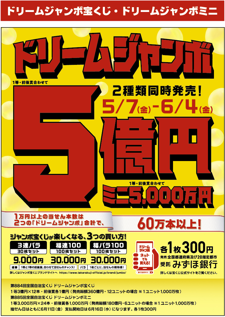 ドリームジャンボ宝くじ・ドリームジャンボミニ