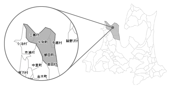 東津軽５町村任意合併協議会地図