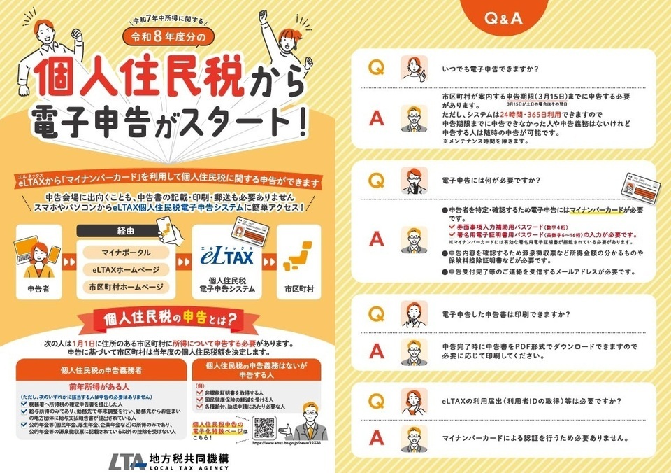 個人住民税電子申告開始のチラシ