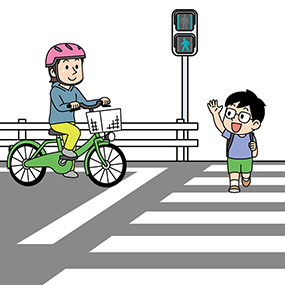 交差点では信号を守って 交差点では信号を守って
