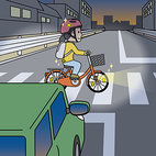 夜間はライトを点灯 夜間はライトを点灯